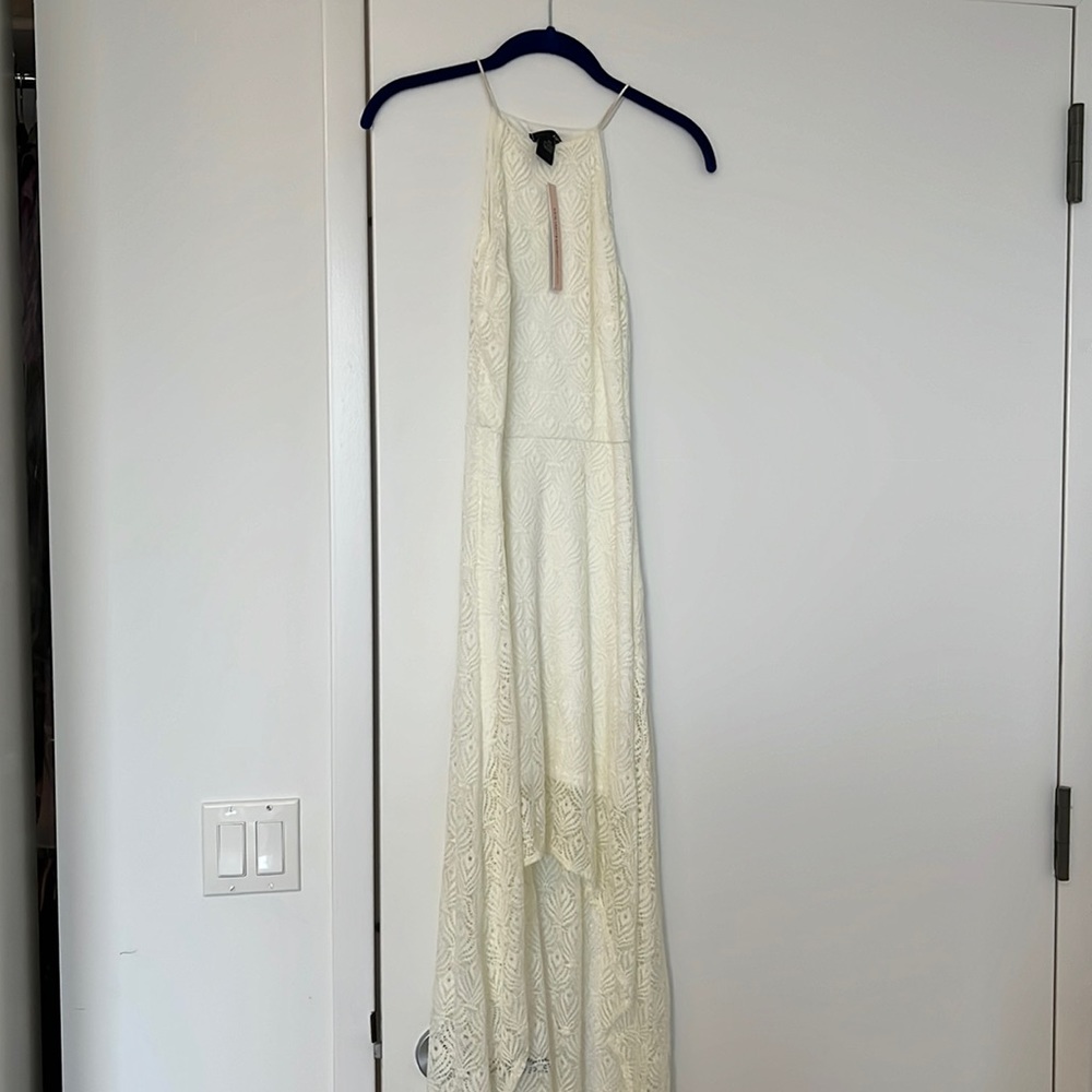 Aqua Women’s Hi-Low Ivory Lace Dress - Size XS